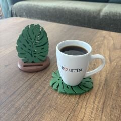 Yaprak Dekoratif Bardak Altlığı